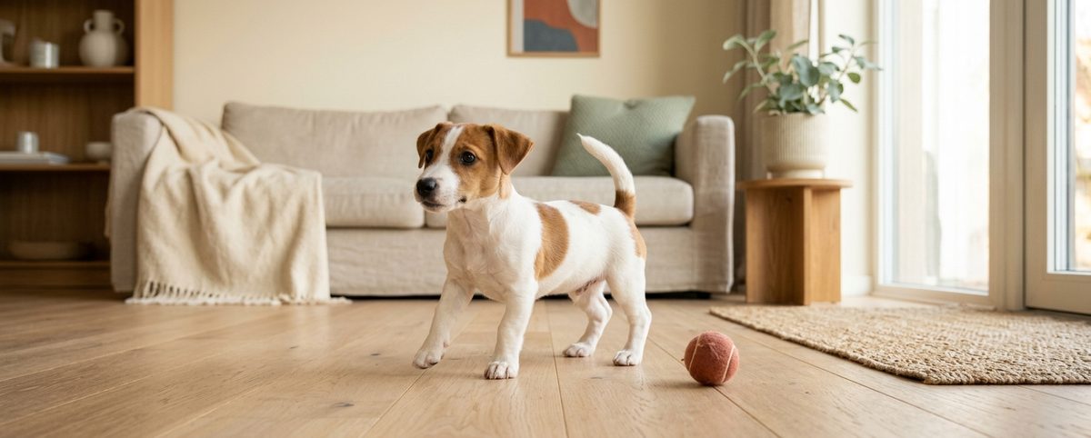 Jackrussellinterrieri-pentu — energiataso ja koulutustarpeet, rotuopas